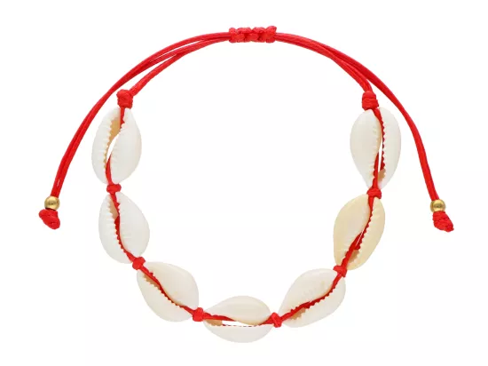 R4K07 BRANSOLETKA SHAMBALLA MUSZELKI NA NOGĘ