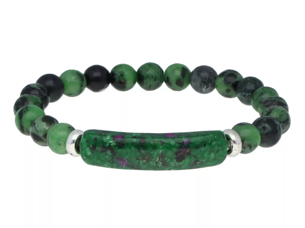 R5B58 BRANSOLETKA ZOISYT Z RUBINEM KULE 8,5 mm