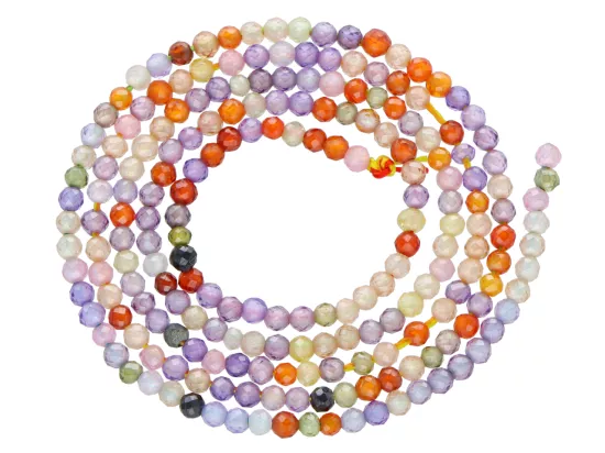 K6U86 CYRKONIA SZKLANA KULE FASETOWANE 2 mm - 1 SZNUR