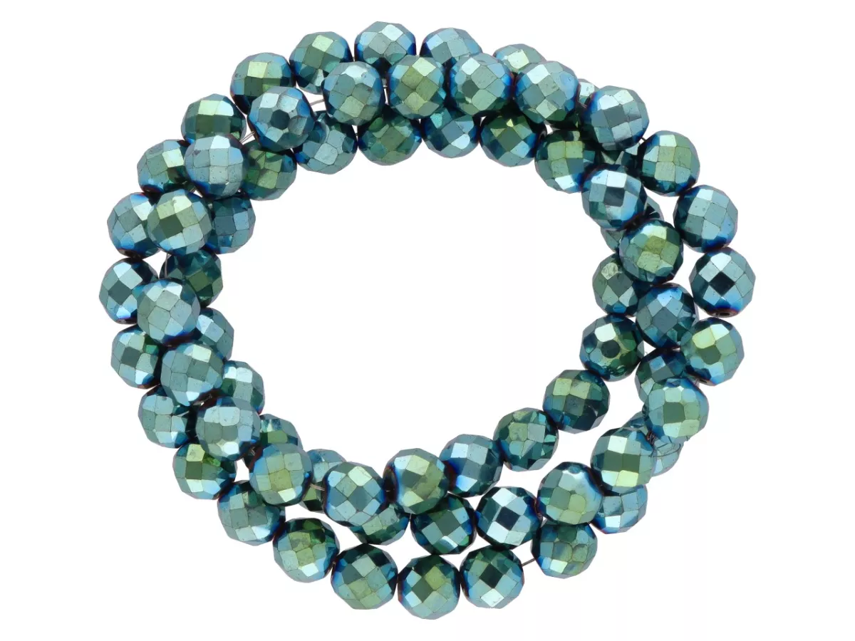 K7B80 HEMATYT KULE FASETOWANE 6 mm - 1 SZNUR