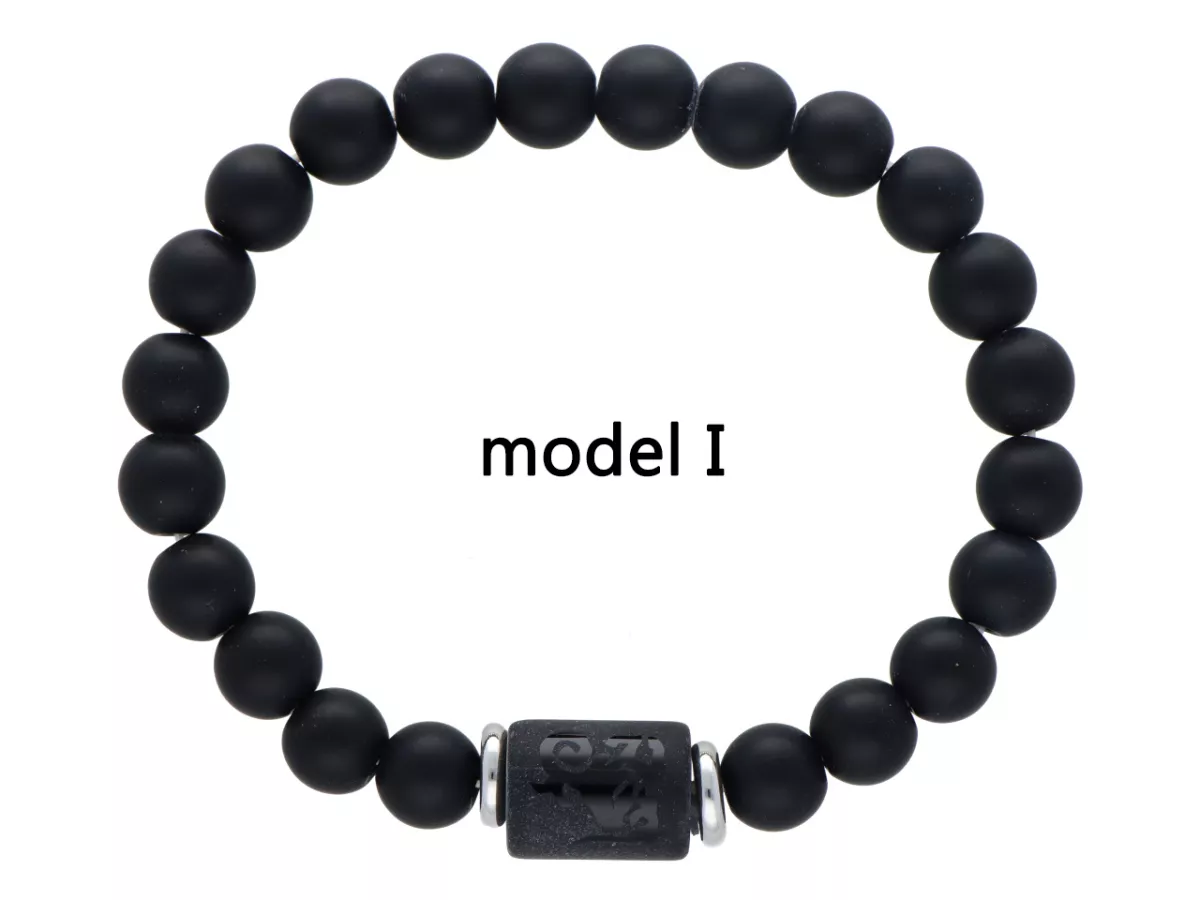 R4E90 BRANSOLETKA LAWA PRASOWANA KULE 8 mm - KOZIOROŻEC