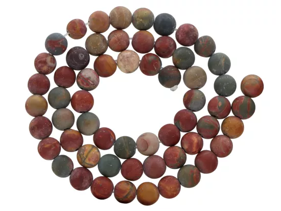 K7B86 JASPIS PICASSO KULE MATOWE 6,5 mm - 1 SZNUR