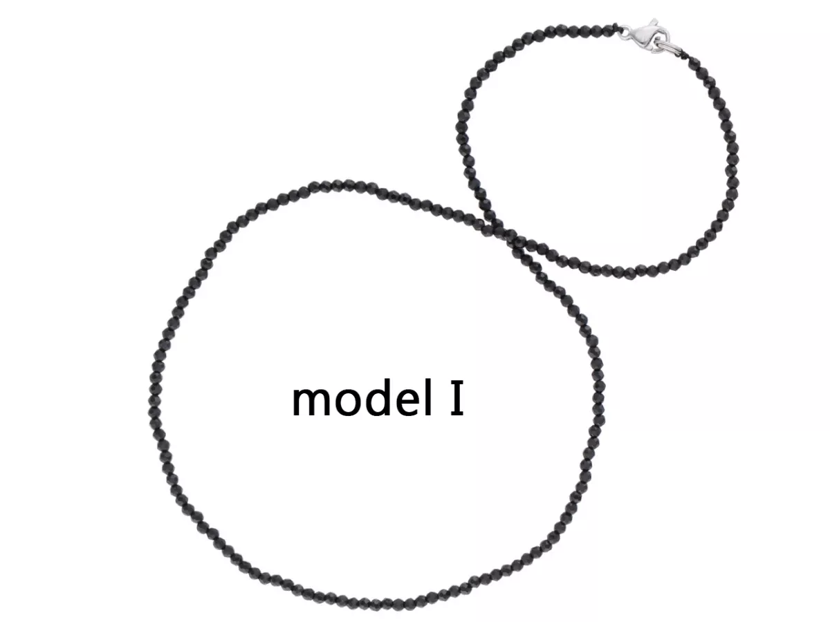 N3E45 NASZYJNIK SPINEL KULE FASETOWANE 2 mm