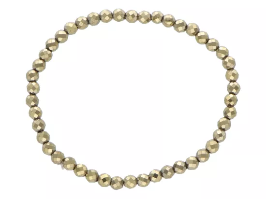 R2N45 BRANSOLETKA HEMATYT KULE FASETOWANE 4 mm