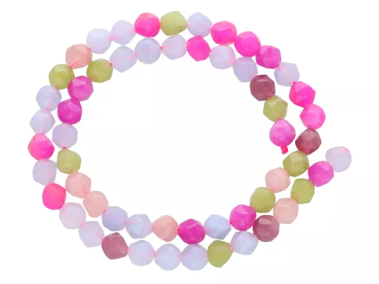 K7K02 JADEIT TURMALINOWY DIAMENTOWY FASETOWANY KULE 6 mm -1 SZNUR