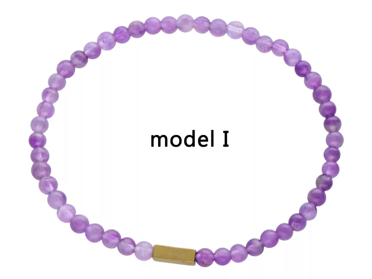 R4L49 BRANSOLETKA AMETYST KULE 4 mm