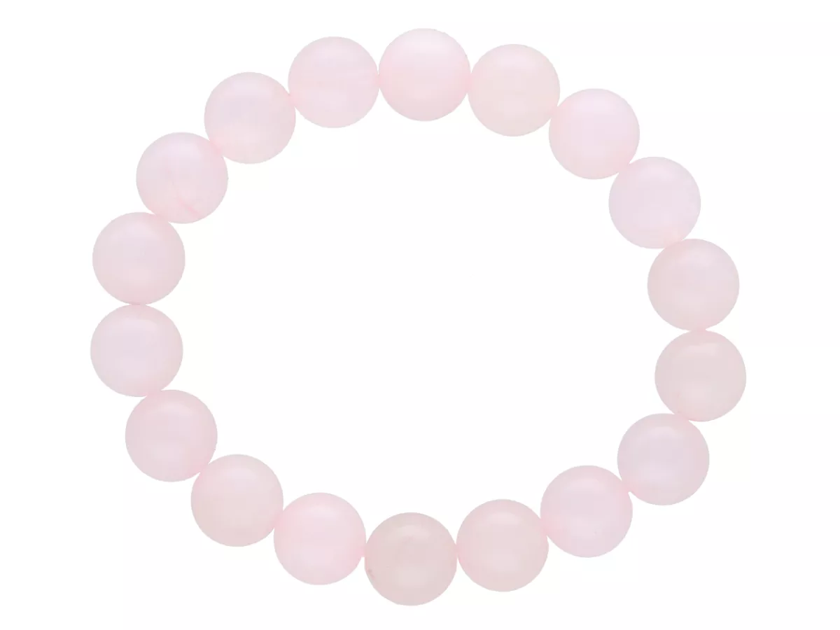 R2S46 BRANSOLETKA KWARC RÓŻOWY KULE 10,5 mm