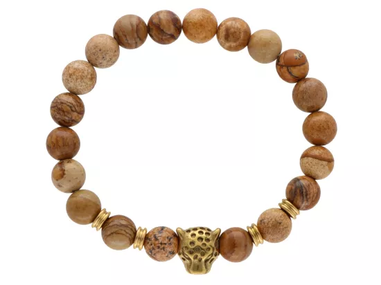 R5E53 BRANSOLETKA JASPIS OBRAZKOWY KULE 8,5 mm