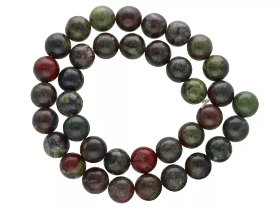 K7A27 JASPIS AFRYKAŃSKI ZIELONY KULE 10 mm - 1 SZNUR