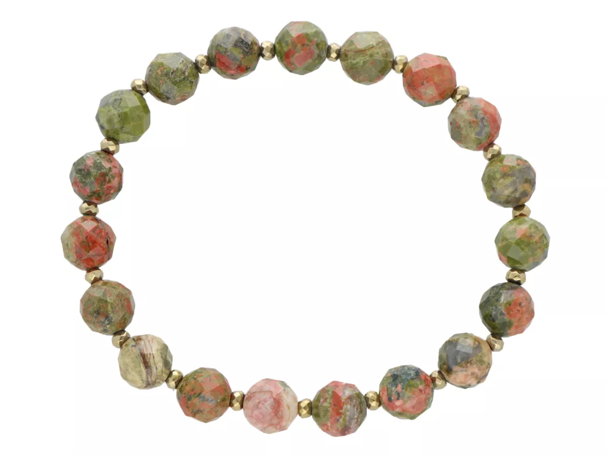 R5B94 BRANSOLETKA UNAKIT I HEMATYT