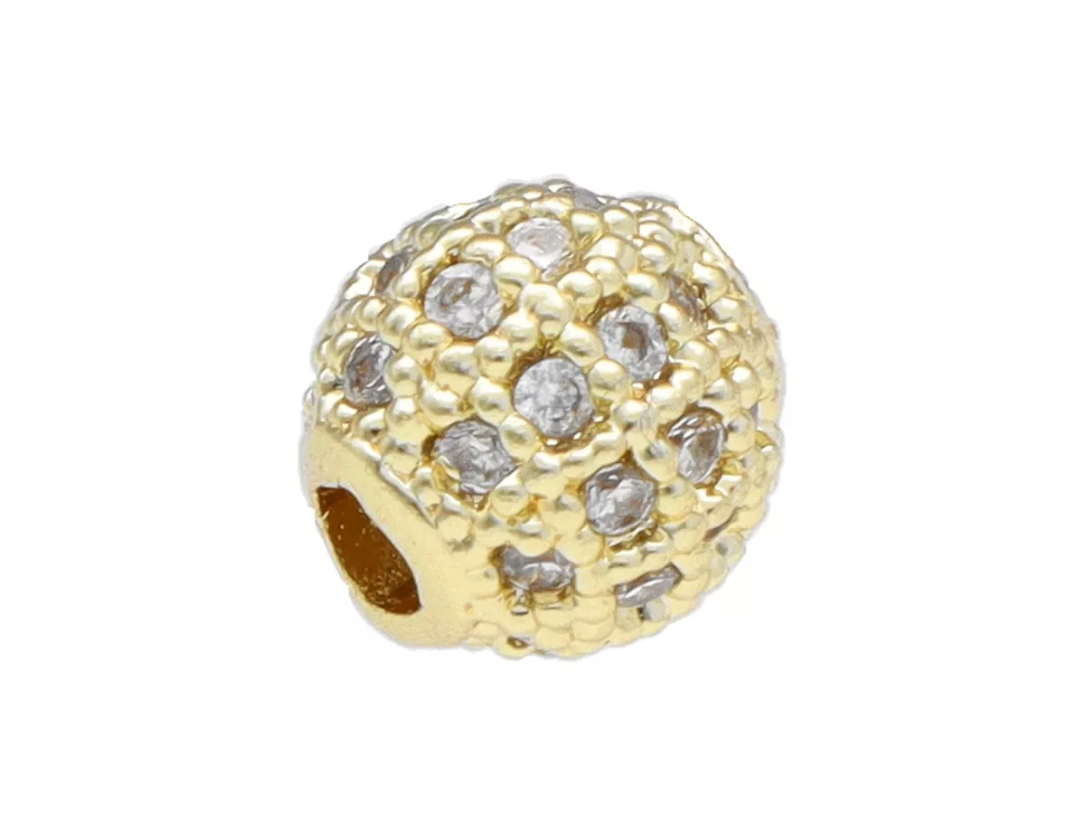 P5P92 PRZEKŁADKA OZDOBNA Z MIEDZI Z CYRKONIAMI - 1 SZTUKA