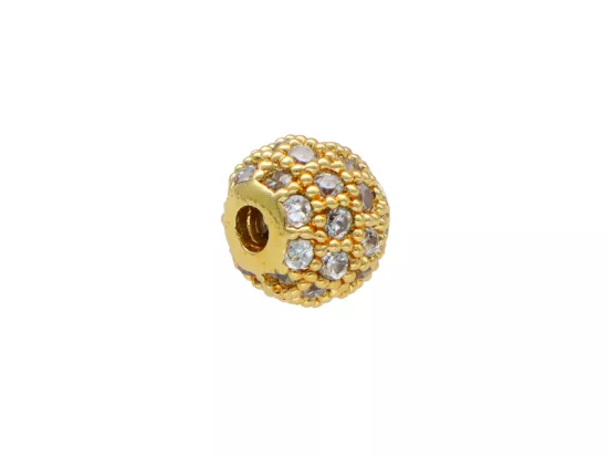 P5P92 PRZEKŁADKA OZDOBNA Z MIEDZI Z CYRKONIAMI - 1 SZTUKA