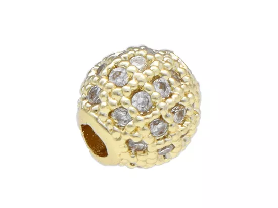 P5P92 PRZEKŁADKA OZDOBNA Z MIEDZI Z CYRKONIAMI - 1 SZTUKA