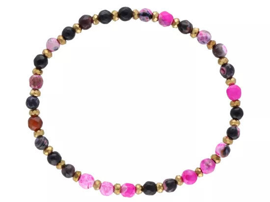 R5B22 BRANSOLETKA AGAT I HEMATYT