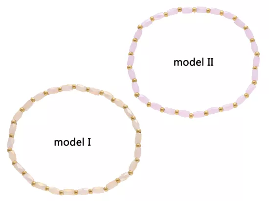 R4S56 BRANSOLETKA KRYSZTAŁKI I STAL CHIRURGICZNA NA GUMCE