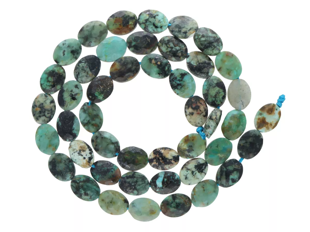 K7P69 TURKUS AFRYKAŃSKI OWAL FASETOWANY 6/8 mm - 1 SZNUR