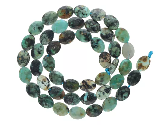 K7P69 TURKUS AFRYKAŃSKI OWAL FASETOWANY 6/8 mm - 1 SZNUR