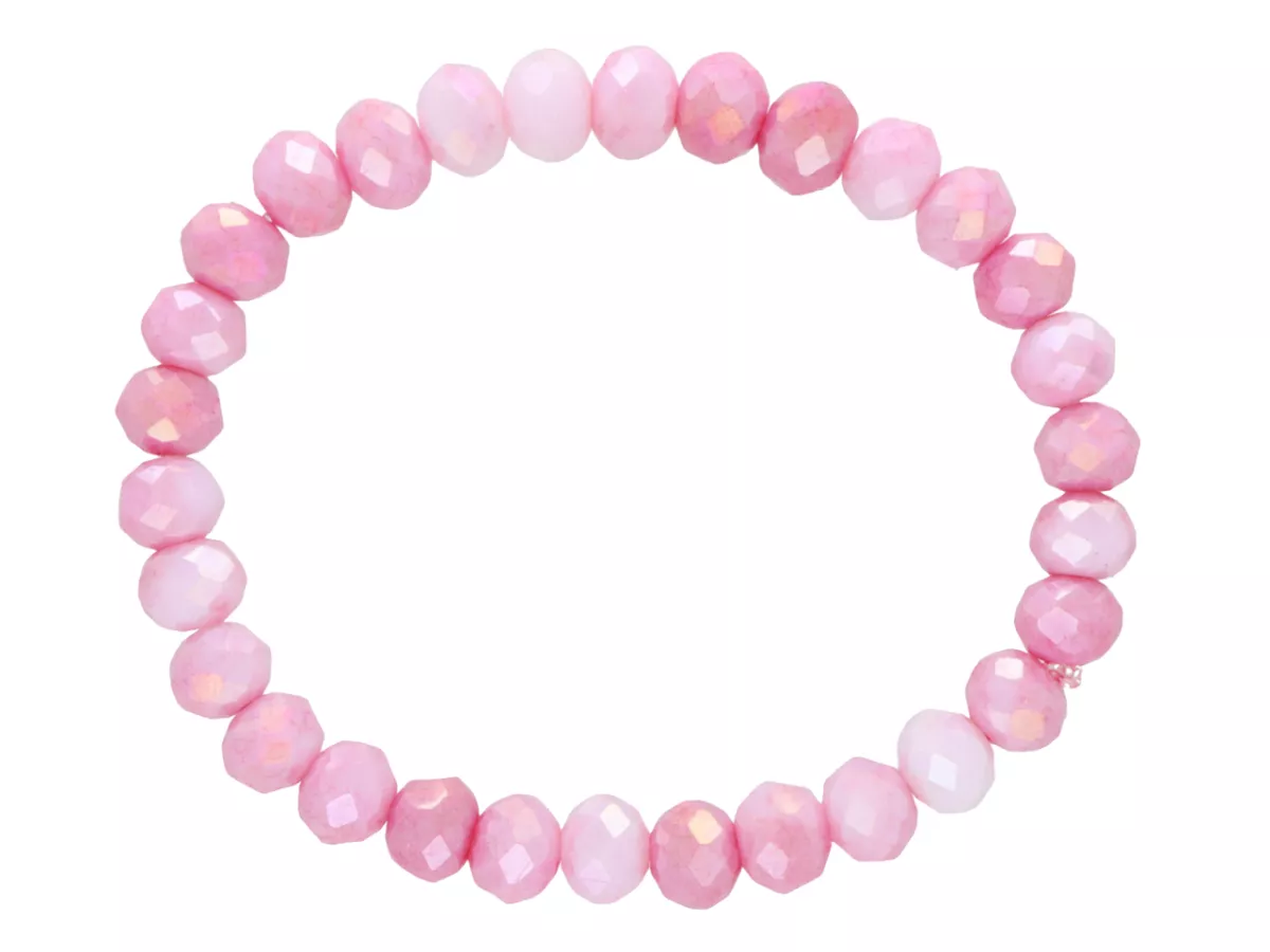 R5E06 BRANSOLETKA KRYSZTAŁKI 8 mm NA GUMCE