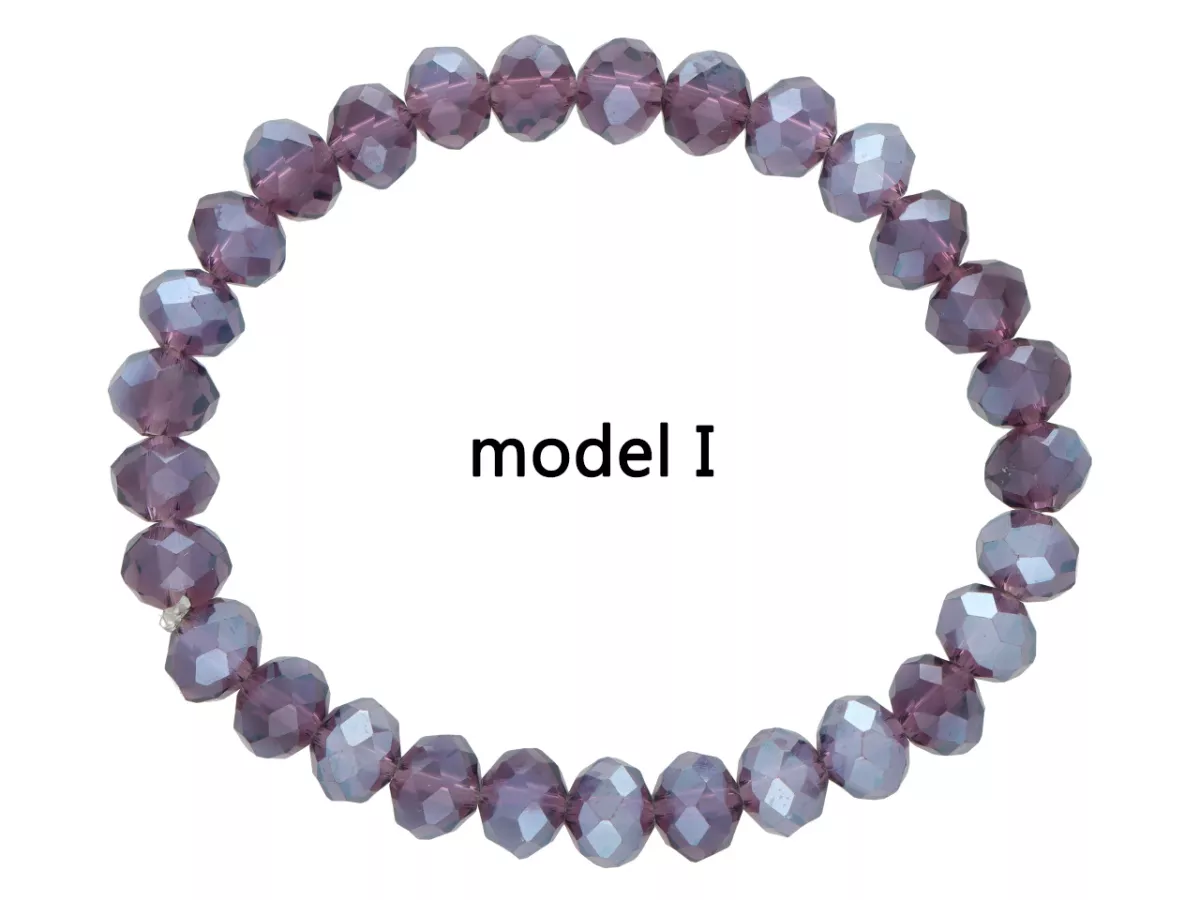 R4G42 BRANSOLETKA KRYSZTAŁKI 8 mm NA GUMCE