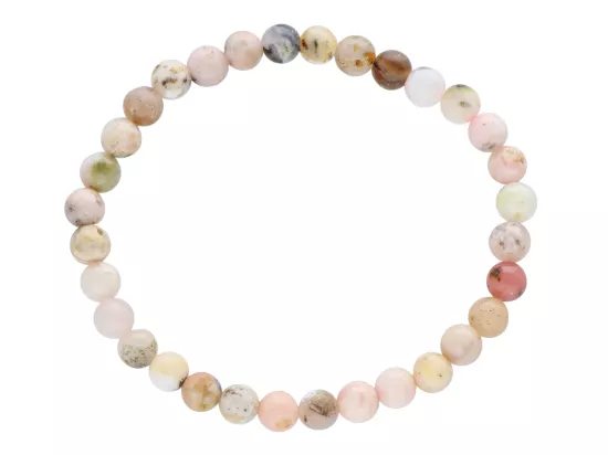 R4H37 BRANSOLETKA OPAL RÓŻOWY KULE 6,5 mm