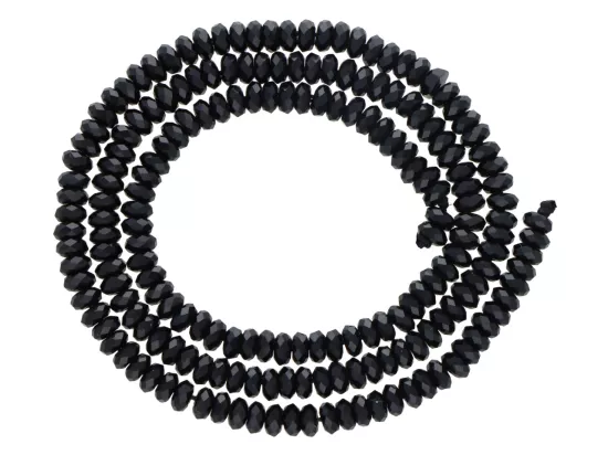 K7T94 TURMALIN CZARNY OPONKI FASETOWANE 4/2 mm - 1 SZNUR