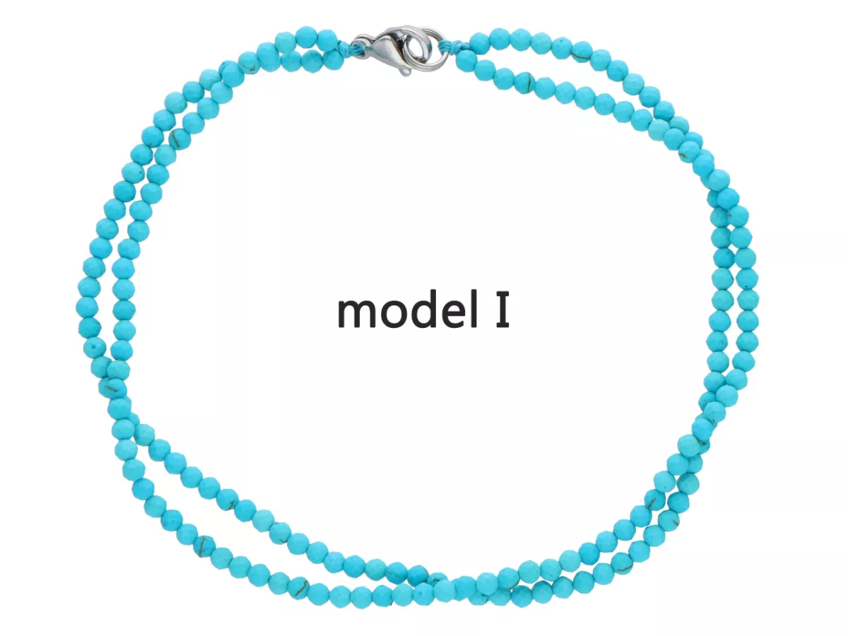 R3B51 BRANSOLETKA TURKUS KULE FASETOWANE 2,5 mm