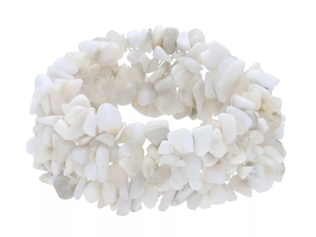 R5B51 BRANSOLETKA AGAT BIAŁY SIECZKA