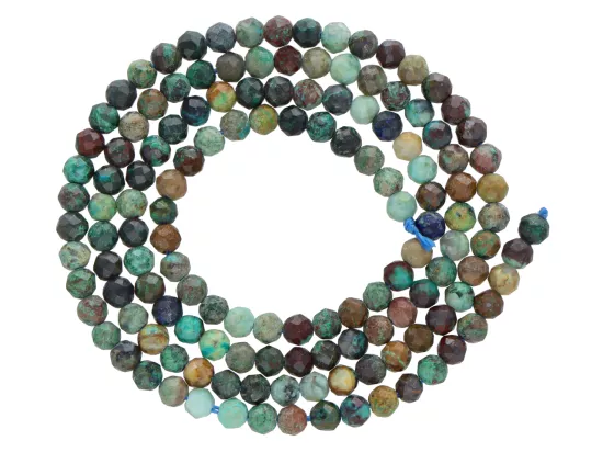 K7M79 CHRYZOKOLA KULE FASETOWANE 3 mm - 1 SZNUR