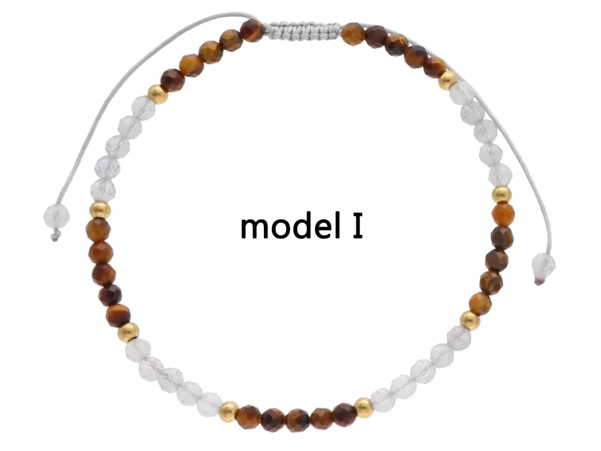 R4O18 BRANSOLETKA SHAMBALLA TYGRYSIE OKO LABRADORYT I STAL