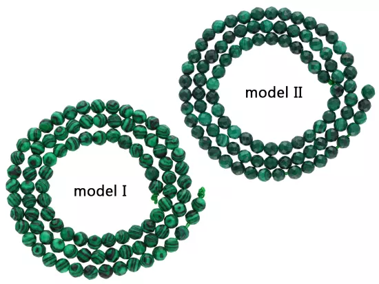 K7A52 MALACHIT KULE FASETOWANE 4 mm - 1 SZNUR