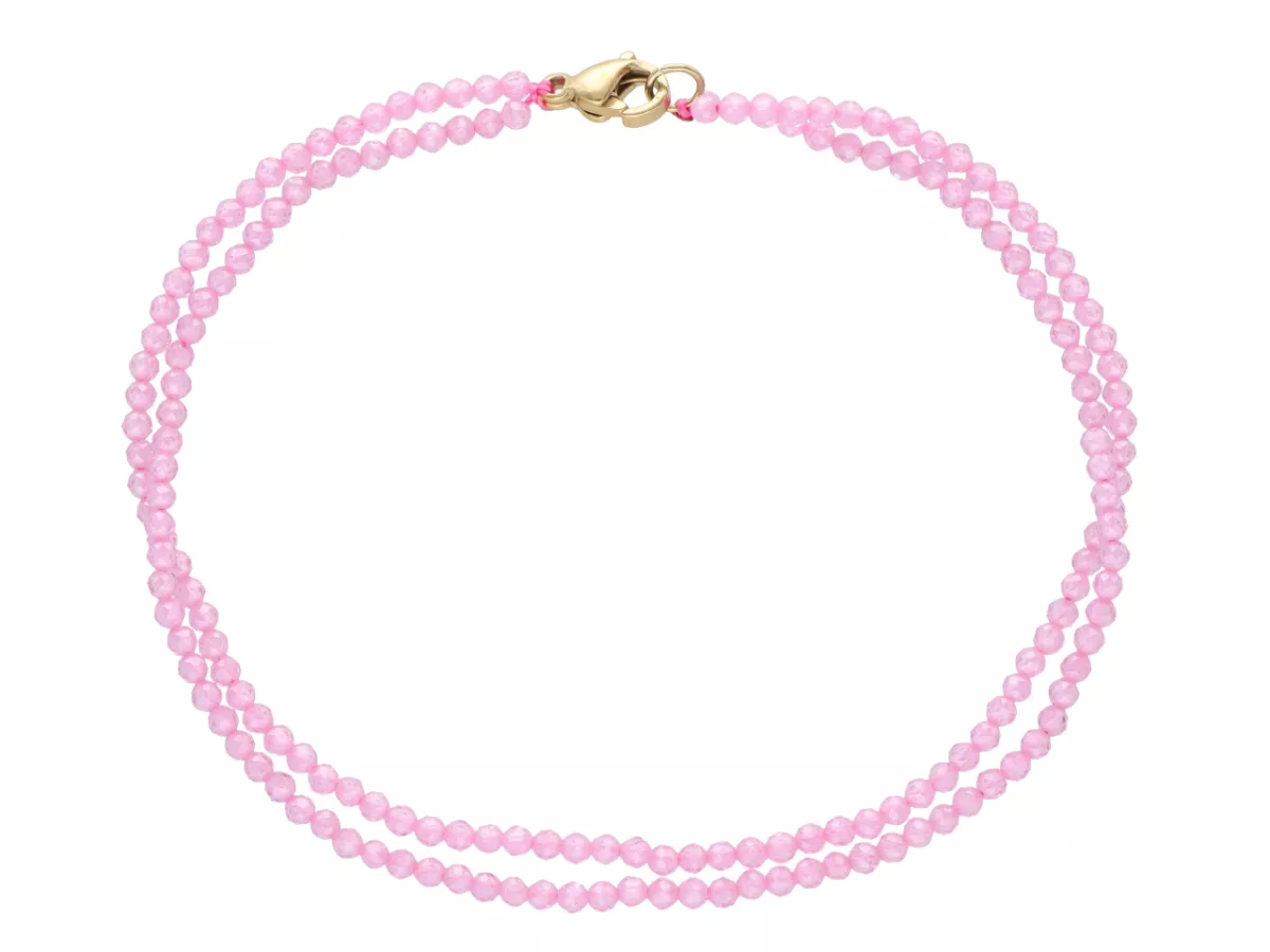 R3B46 BRANSOLETKA SZKLANA CYRKONIA KULE FASETOWANE 2 mm