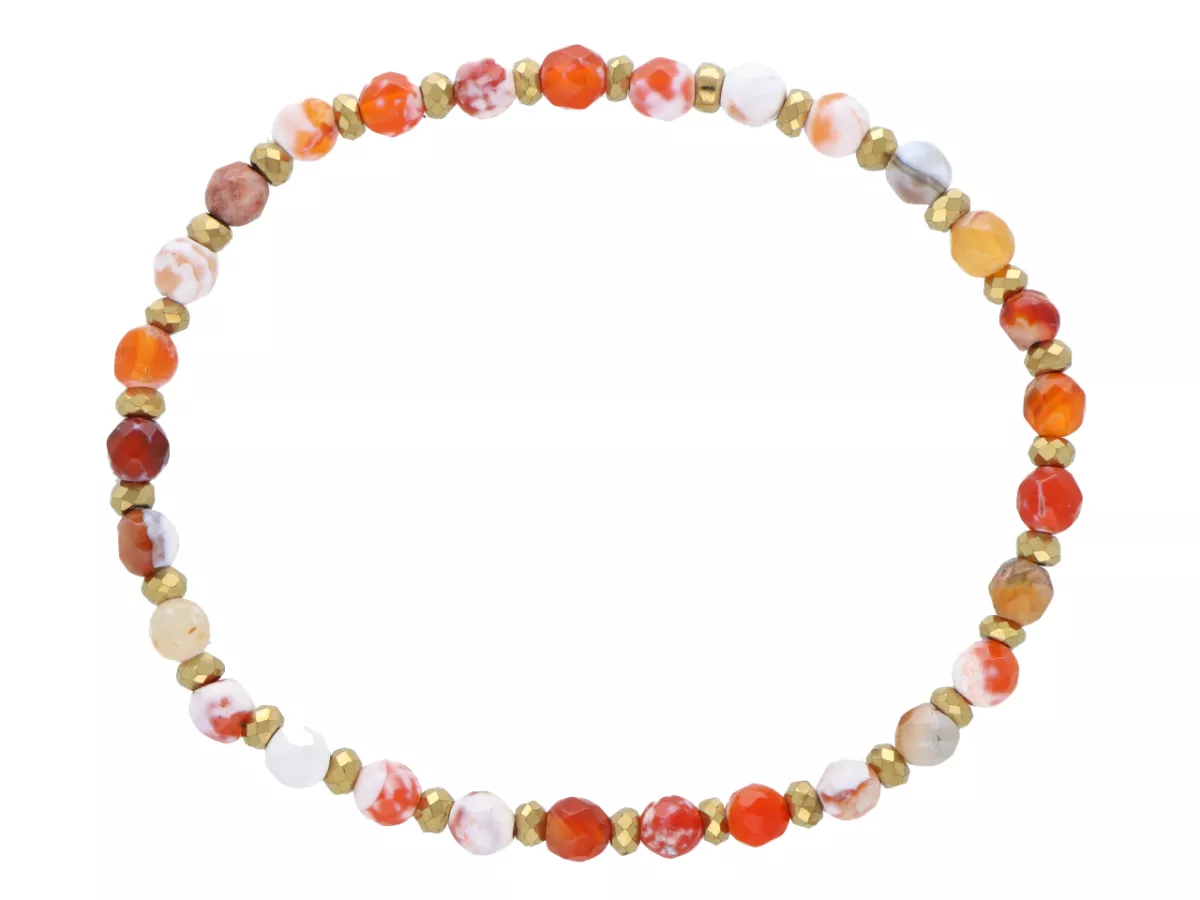 R5D21 BRANSOLETKA AGAT I HEMATYT