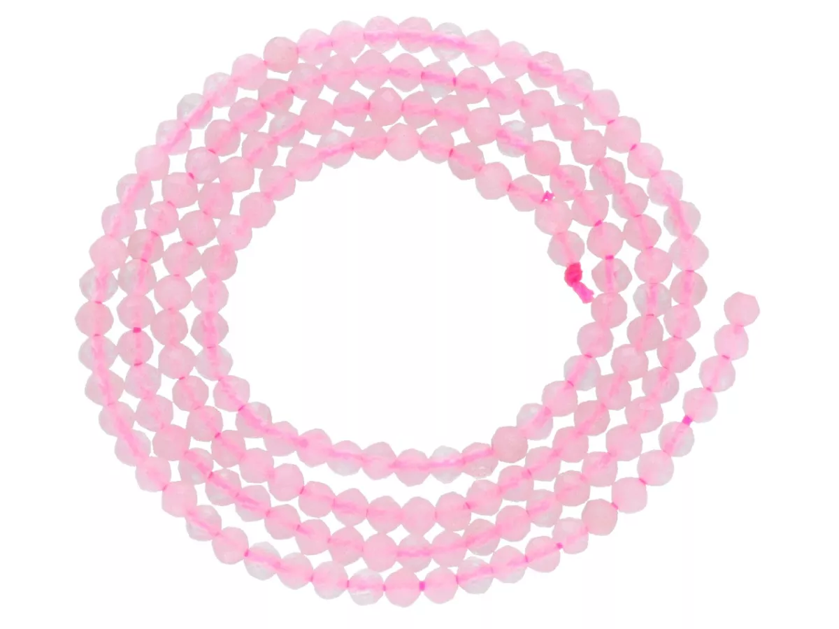 K7C29 KWARC RÓŻOWY KULE FASETOWANE 2,5 mm - 1 SZNUR