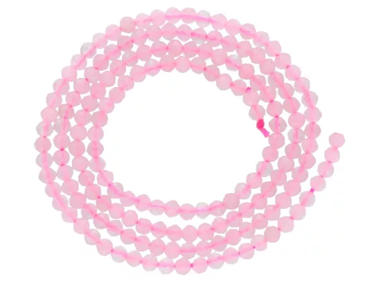 K7C29 KWARC RÓŻOWY KULE FASETOWANE 2,5 mm - 1 SZNUR