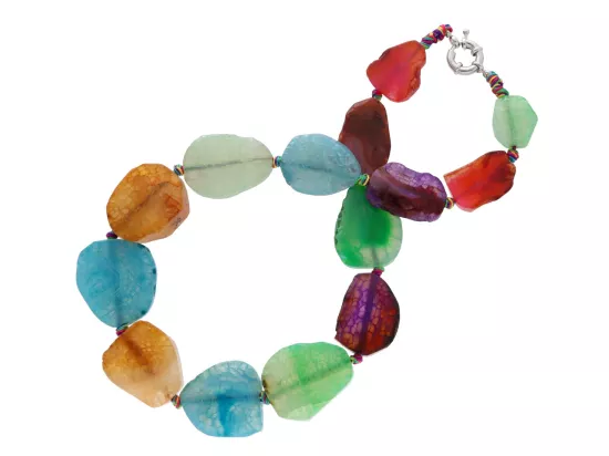 N2Y95 NASZYJNIK AGAT MIX PLASTRY