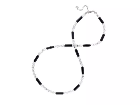 N3L57 NASZYJNIK ONYKS Z HEMATYTEM