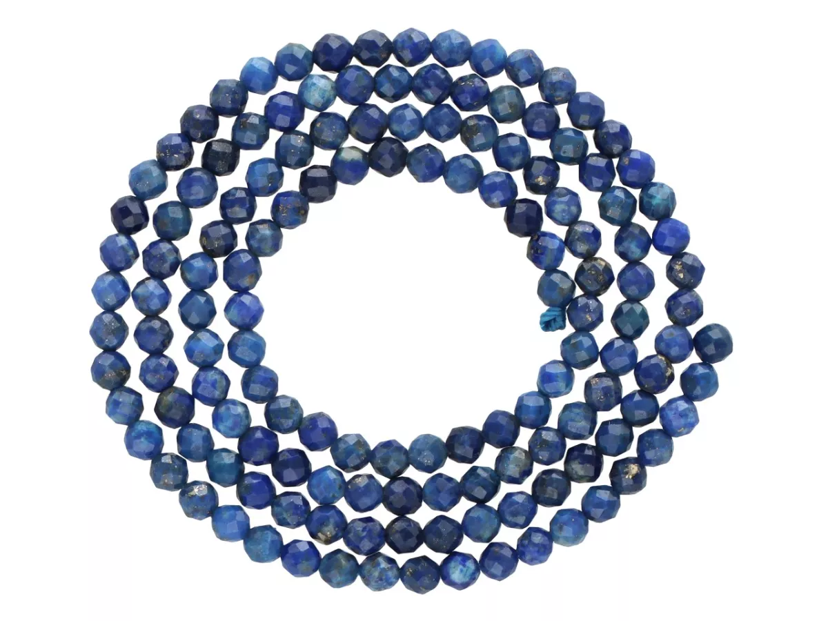 K7D74 LAPIS LAZULI KULE FASETOWANE 3,5 mm - 1 SZNUR