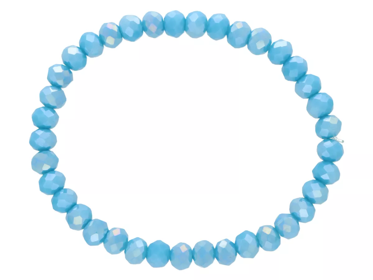 R1P14 BRANSOLETKA KRYSZTAŁKI 6 mm NA GUMCE