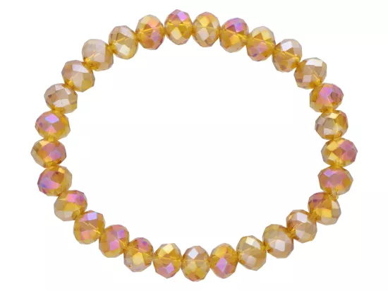 R1S86 BRANSOLETKA KRYSZTAŁKI NA GUMCE 8 mm