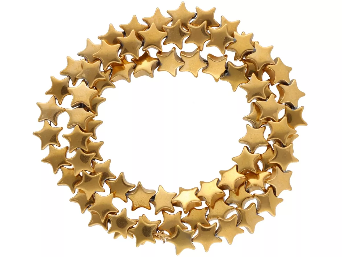 K7P04 HEMATYT MIODOWY GWIAZDKI 6,5/6,5 mm - 1 SZNUR