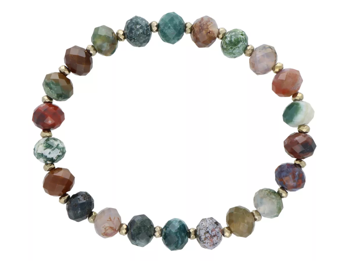 R5E69 BRANSOLETKA AGAT INDYJSKI I HEMATYT