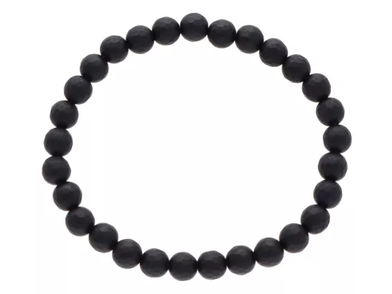 R2O99 BRANSOLETKA ONYKS MATOWY KULE FASETOWANE 6 mm