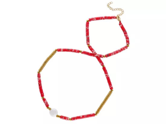 N3L24 NASZYJNIK CZERWONY TURKUS