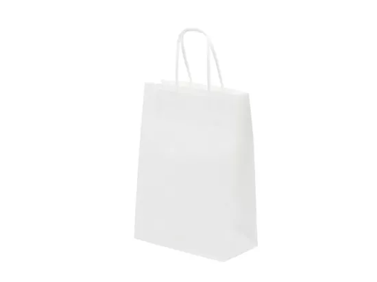 O1I52 TORBA PAPIEROWA BIAŁA 8/16/22 cm - 10 SZTUK