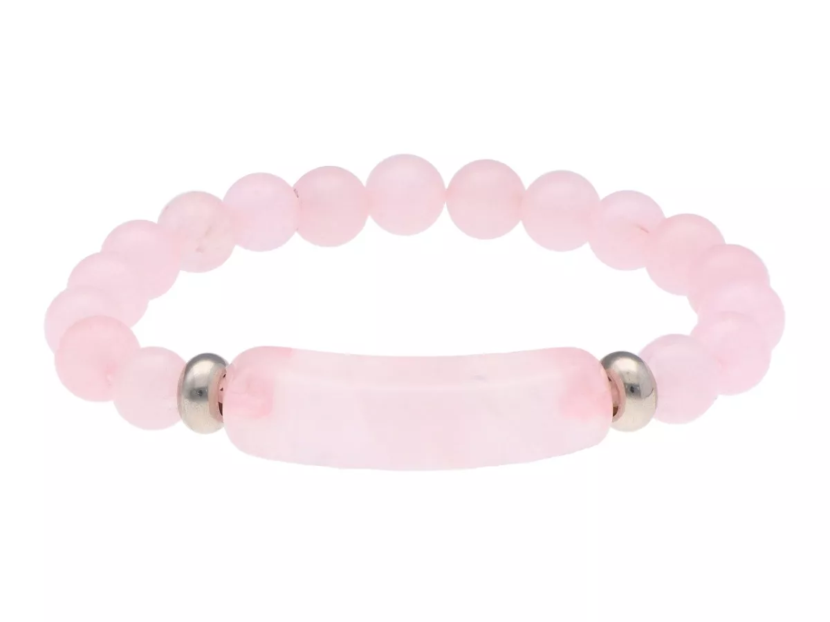 R4T11 BRANSOLETKA KWARC RÓŻOWY KULE 8,5 mm