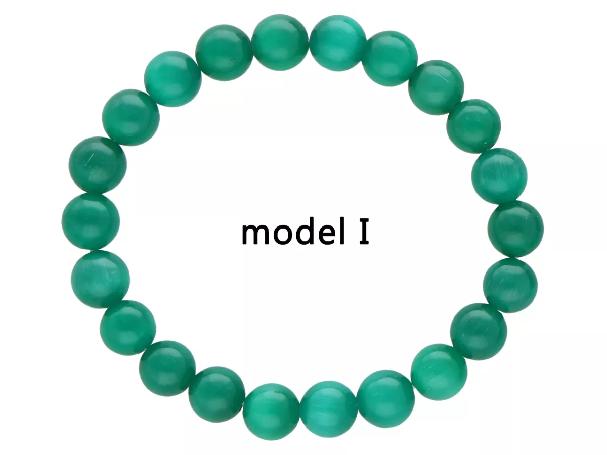 R4I37 BRANSOLETKA KOCIE OKO KULE 8 mm