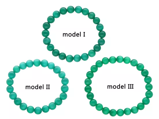 R4I37 BRANSOLETKA KOCIE OKO KULE 8 mm