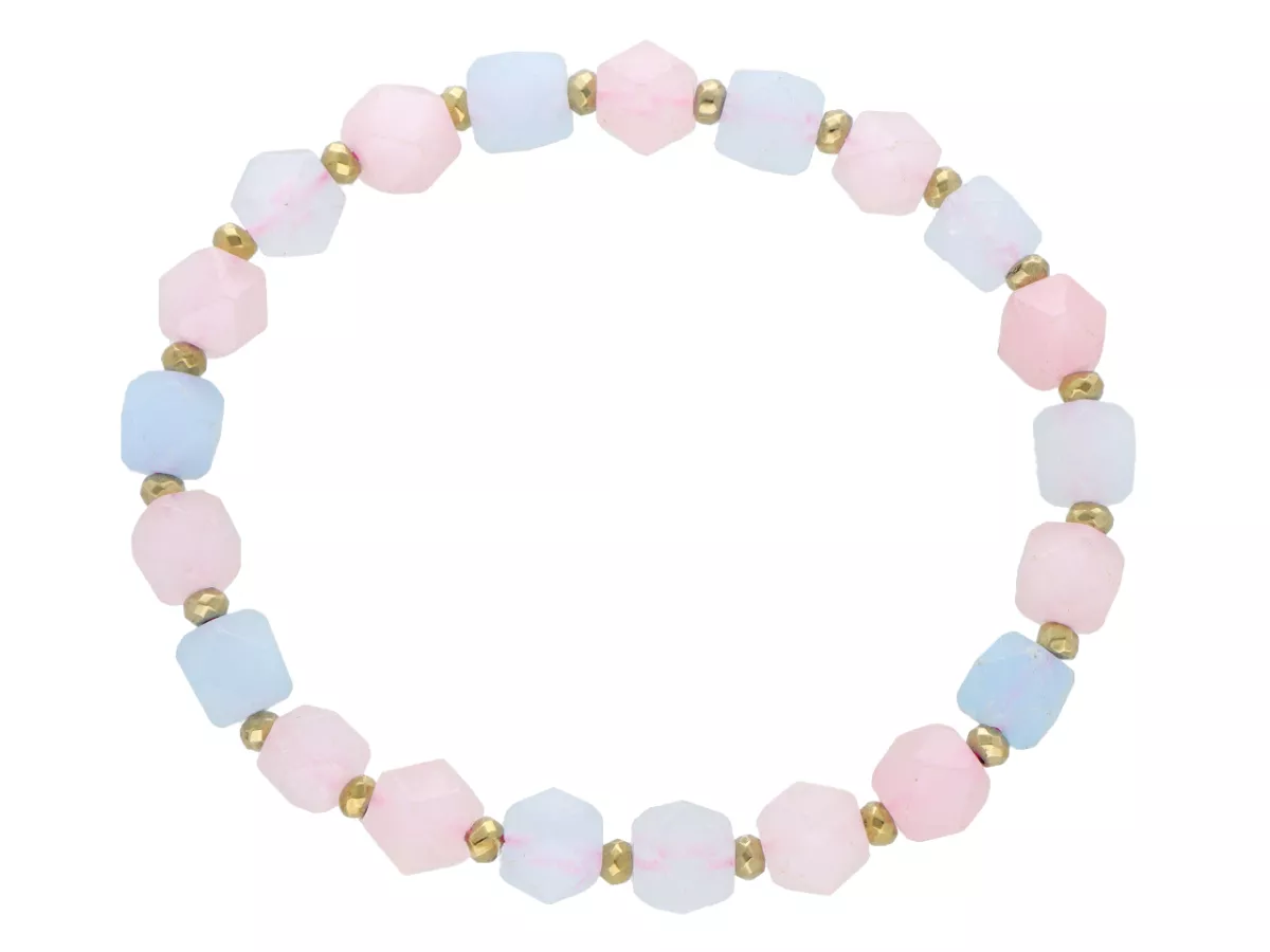 R5E42 BRANSOLETKA JADEIT MORGANITOWY I HEMATYT