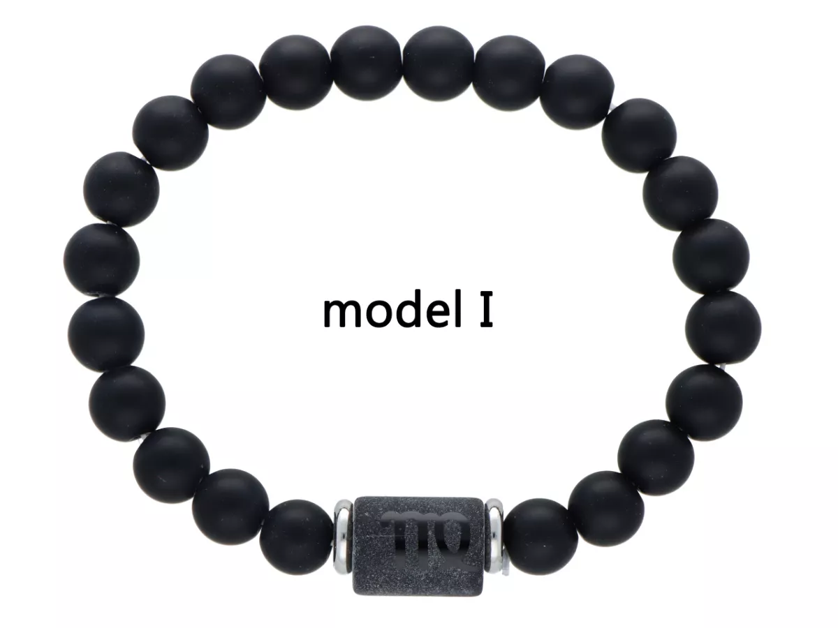 R4E88 BRANSOLETKA LAWA PRASOWANA KULE 8 mm - PANNA