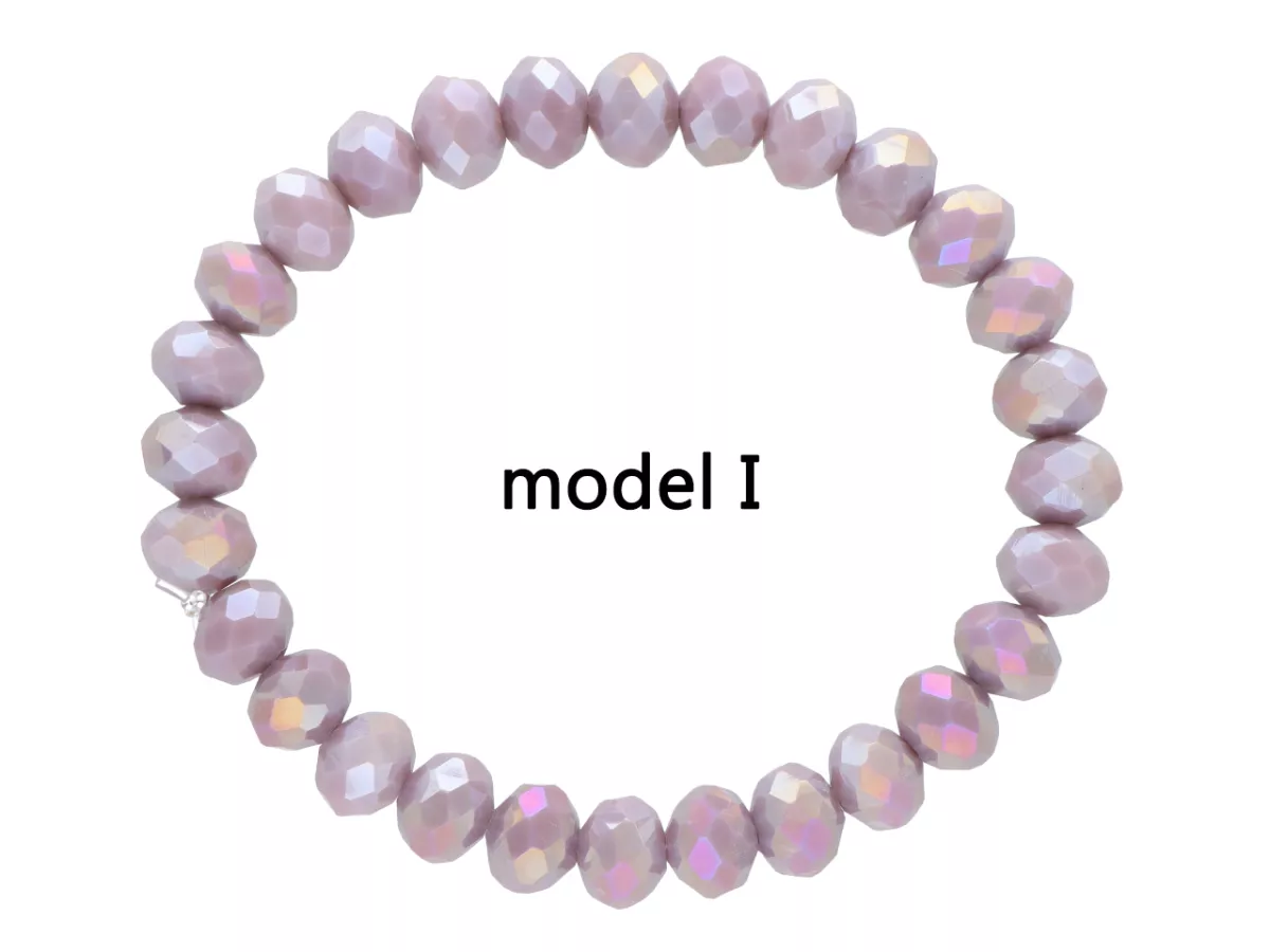 R2T43 BRANSOLETKA KRYSZTAŁKI 8 mm NA GUMCE